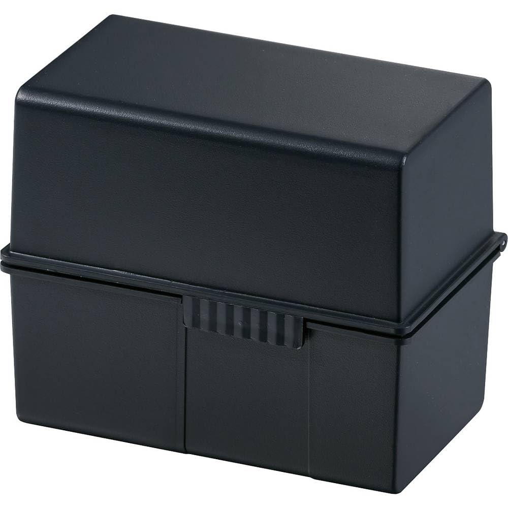 HAN 977-13, Card index box A7 landscape. Innovative, attractive design holds a maximum of 300 cards with steel hinge, black - various colours to choose from