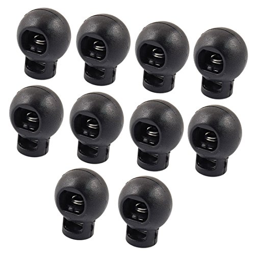 Flyshop Big Round Toggle Spring Loaded Stop Cord Locks End 10 Pcs Black