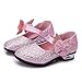 Bumud Little Kids Girls Mary Jane Bow Rhinestone Velcro Walker Ballerina Flat Shoe