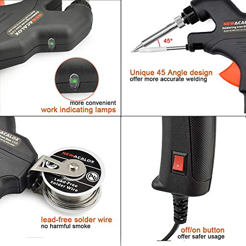 NEWACALOX Soldering Gun Kit, Automatic Solder Iron Set with Desoldering