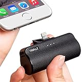 iWALK Portable Charger with Built in Plug, 3300mAh Ultra-Compact Power Bank External Battery Pack Charger Compatible with iPhone 5 6 7 8 Plus X SE XS, iPad, Black