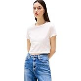 Tommy Jeans Womens Crop Top with Tonal Flag Logo Detail