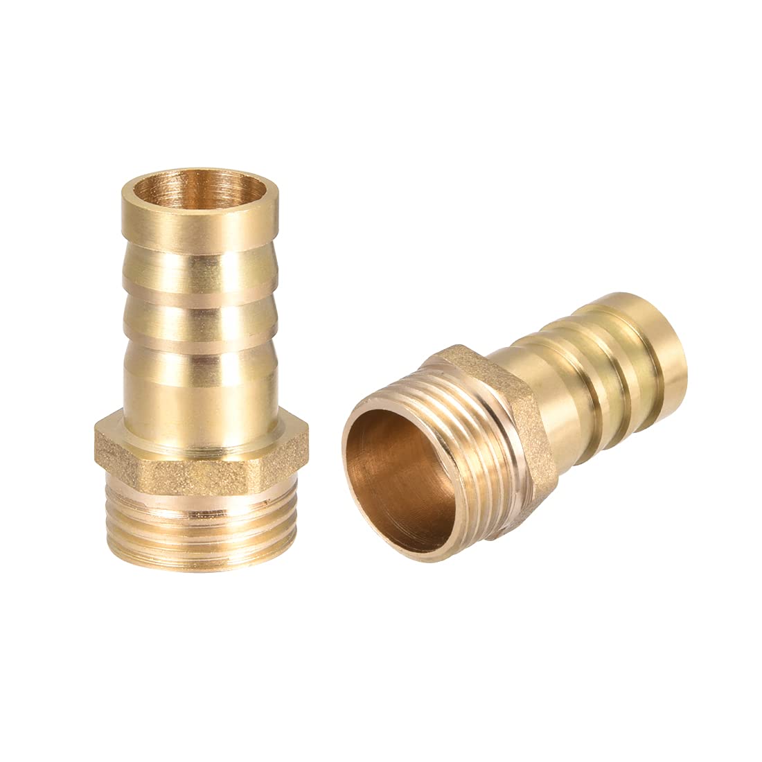 sourcing map Brass Hose Barb Fitting,Connector,16mm Barb x G1/2 Male Pipe Adapter,2pcs