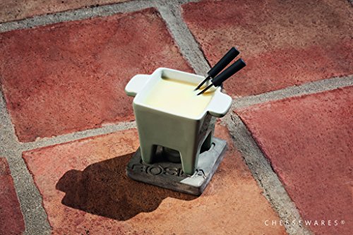 BOSKA Tea Light Tapas Fondue Set for Cheese or Chocolate, Life Collection, Grey
