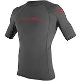 O'Neill UV 50+ Sun Protection Youth Basic Skins Short Sleeve Crew Sun Shirt Rash Guard, Graphite, 14