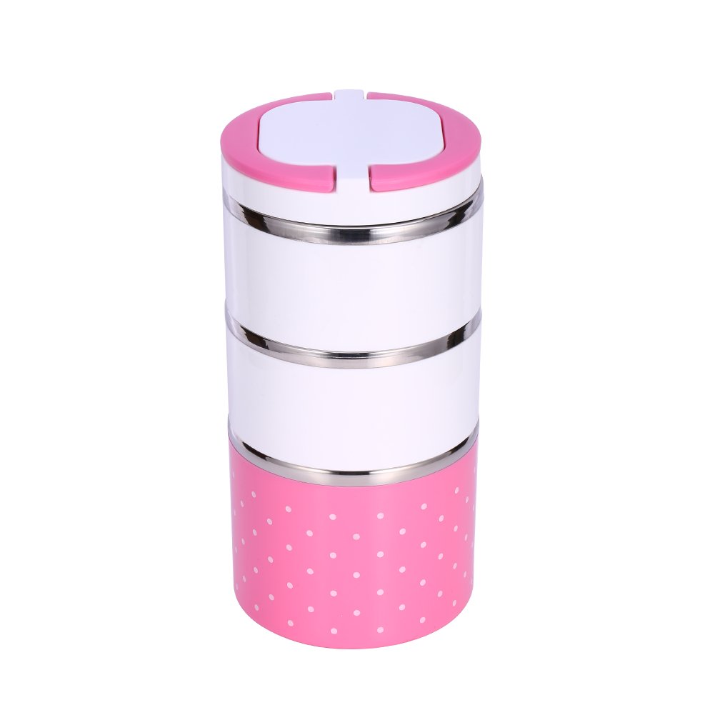 Yosoo Picnic Lunch Box Lunch Box Pot Portable Insulated Thermal Inner Insulation Leakpr Leak Proof Waterproof with Handle Food Container Food Carrier