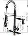 BWE Modern Oil Rubbed Bronze Commercial Pull Down Two Handle Kitchen Sink Faucet with Swivel Pull Out High Pressure Lock Sprayer Commercial Pre Rinse Faucet