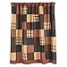 VHC Brands Patriotic Patch Square Bath Decor, Shower Curtain, Red, 72x72