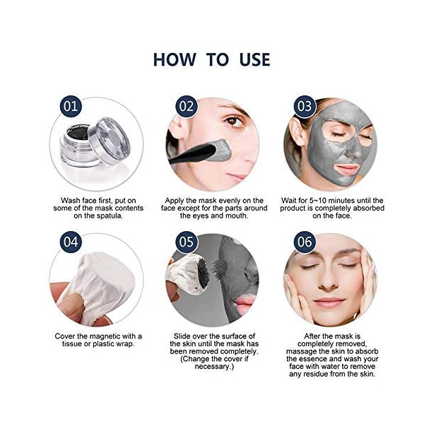 Facial-Mask-Magnetic-Kit-Magnetic-Peel-Off-Facial-Mask-Moisturizing-Anti-Aging-Dead-Sea-Mud-Mask-for-Face-skin-care-with-Magnet-Deep-Pore-Cleaning-for-Men-and-Women50ml Facial Mask Magnetic Kit, Magnetic Peel Off Facial Mask Moisturizing Anti-Aging, Dead Sea Mud Mask for Face skin care…