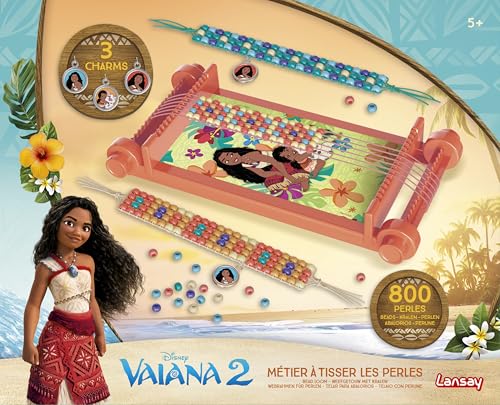 Lansay - DISNEY VAIANA 2 - Métier À Tisser Les Perles - Création De Bracelets Perles Enfant - 800 Perles Colorées Fils Et Charms - Activité Manuelle - Dès 5 Ans
