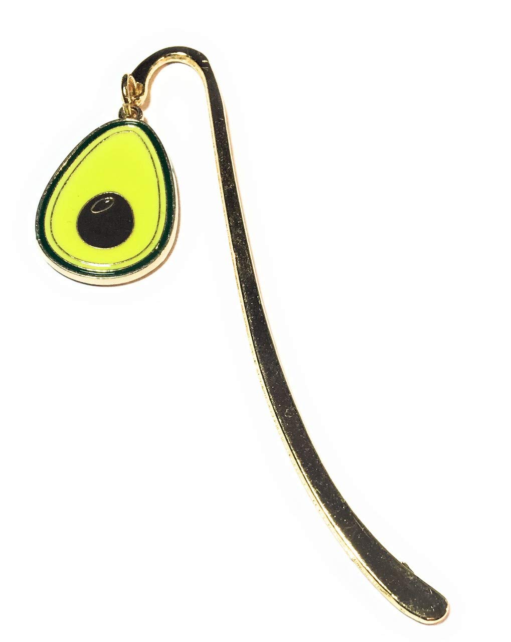 FizzyButton Gifts Gold Tone Mini Bookmark with Enamel Avocado Charm in Gift Bag