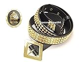 Harley Quinn Gold Pyramid Studs Belt Costume (S)