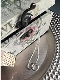 VIY - Collar de doble círculo entrelazado con tarjeta personal para mejor amiga, colgante de mujer, gracias por ser mi hermana unbiológica, regalo de amistad