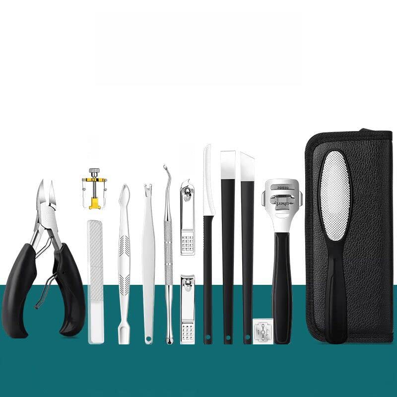 zalati Nail Clippers Kit 17pcs Stainless Steel Manicure Set Cuticle Remover for Thick Hand Foot Nail Care Men and Women
