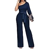 sexycherry Formal Jumpsuit for Women Dressy Elegant Long Straight Pants Jumpsuits for Party Club with Zipper