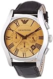 Emporio Armani Chronograph Amber Dial Brown Leather Mens Watch AR1634