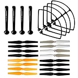 AVAWO for Syma X8C X8W X8G Parts Venture RC Quadcopter Blade Propeller & Propeller Protectors Blades Frame & Landing Skid (Black)