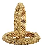 MUCHMORE Ethnic Traditional Bollywood Fashion Gold Tone Polki Indian Bangles Partywear Jewelry