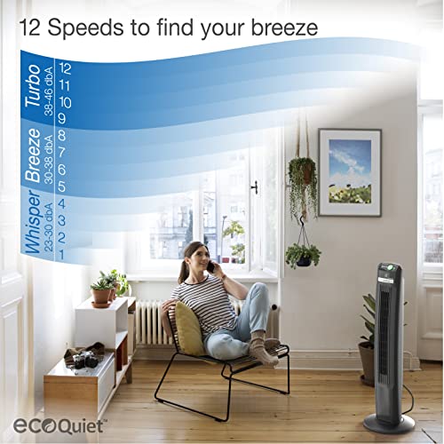 Lasko Portable Electric 42" Oscillating 12Speed EcoQuiet DC Motor