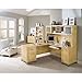Bush Furniture Somerset 72W L Shaped Desk with Hutch in Maple Cross