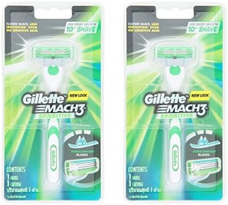 Pack of 2 Sets Gillette Mach3 Sensitive Razor