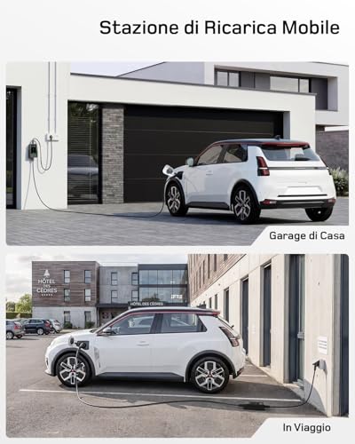dé 3.7 kW 10 m 6-16 A, Portable Electric Car Charger Type 2 Schuko with LCD, Electric Car Charging Cable, Charging Column for Model 3/Y, 500e, e-208, Other EV/PHEV