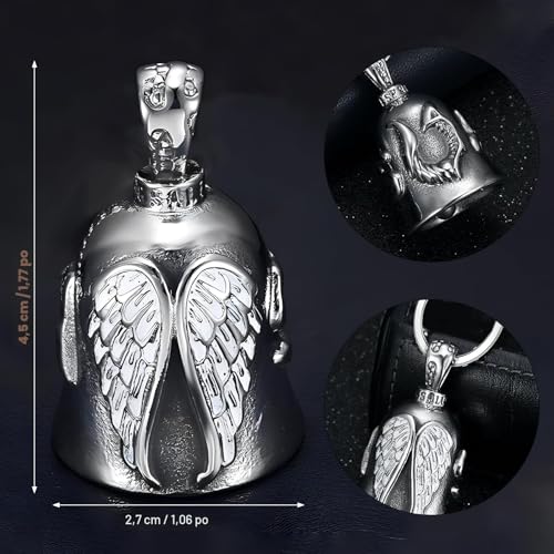 Guardian Bell, Guardian Ride Bell, Stainless Steel Motorcycle Angel Shaped Guardian Hanging, Lucky Bell Motorcycle Bells