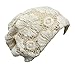Qunson Womens Lace Chemo Beanie Hat Cap Turban for Cancer Patients White/cream