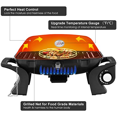 Giantex Portable Propane Gas Grill 12000 BTU Tabletop Camping Outdoor