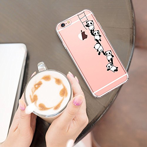 Case for iPhone 6 6S ,Wouier Thin Case Cover TPU Rubber Gel 4.7" , Transparent Clear Back Case, Soft Silicone-Panda pattern (11) - Thumbnail 6