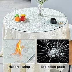 Btikita 42" Tempered Glass Table Top Round