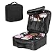Q Dream Portable Travel Makeup Bag Makeup Organizer Case Mini Makeup Train Case With Adjustable Dividers(Style02)