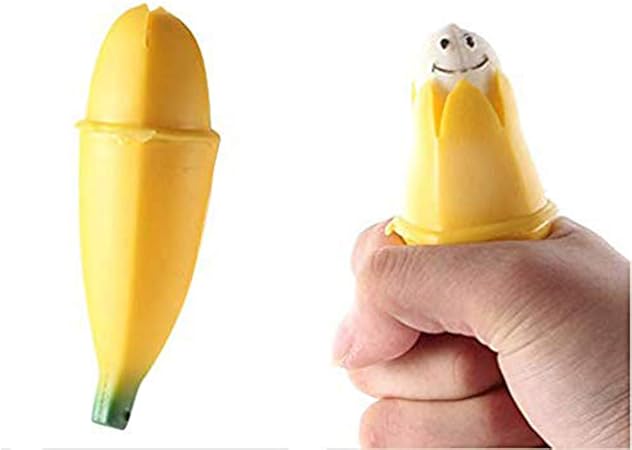 Amazon ストレス解消 グッズ グッズ バナナ型 柔らかい ふわふわ 可愛い飾り ストレス解消 減圧 押し出す 握る ストレス発散面白い 誕生日 プレゼント スクイーズ おもちゃ