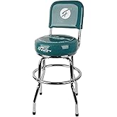 FOALS 24-Inch PU Leather Padded Guitar Stool, Green, with Backrest, FBS-24 | 360&deg; Smooth Swivel, Quick Install with Ergonomic Backrest, Non-Slip Round Seat for Adults
