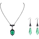 LKingel Halloween Jewelry Set for Women Gothic Black Necklace Earring Set Punk Bat Pendant Necklace Crystal Bat Dangle Drop Earrings Emo Accessories Halloween Witch Jewelry Gift for Women