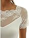 PattyBoutik Women Scalloped Lace Inset V Neck Top