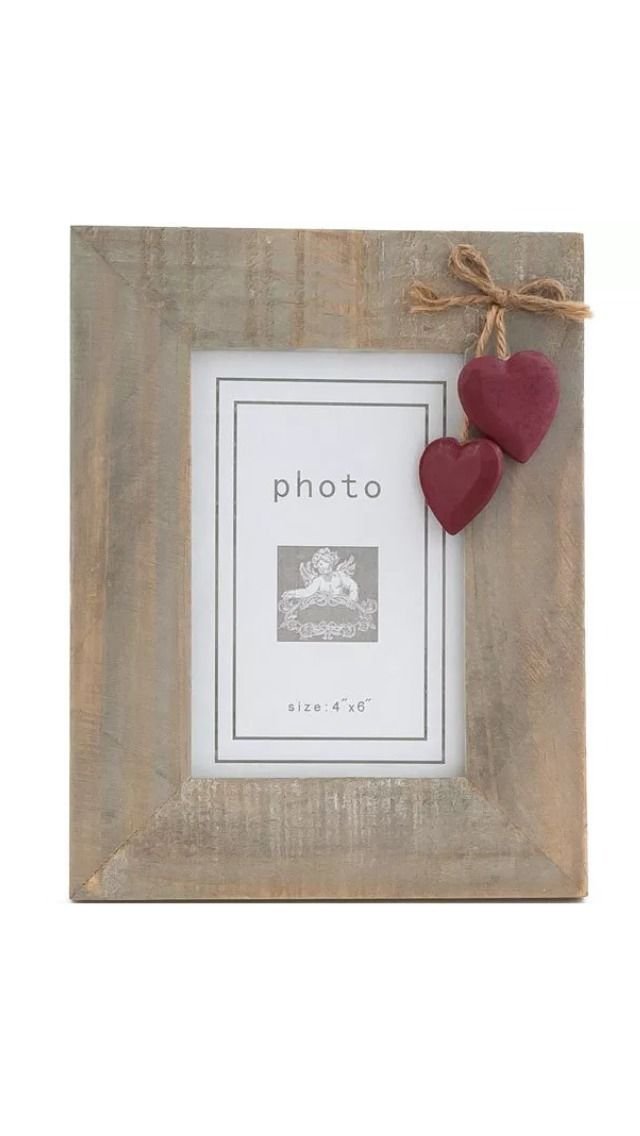 Jones Home and Gift Single White Heart Frame (6/12), Wood, Multicolour, 22x17x4 cm