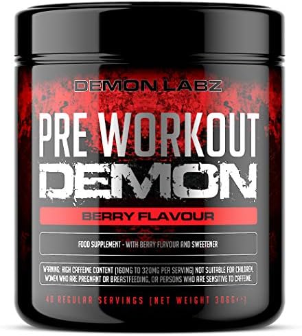 Pre Workout Demon Berry Flavour Hardcore Pre Workout Supplement With Creatine Caffeine Beta Alanine And Glutamine Regular 320 Grams 40 Servings Amazon Co Uk Health Personal Care