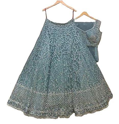 Womens Grey Designer Lehenga Choli