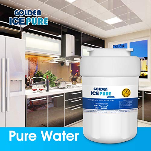 Golden Icepure MWF Replacement Refrigerator Water Filter, Compatible with GE MWF,SmartWater,FMG-1,MWFP,MWFA,GWF,GWFA,Kenmore 469991 (4-Pack) - Thumbnail 6