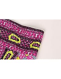 CNJFJ falda a cuadros con estampado africano de cintura alta, floral, hasta la rodilla