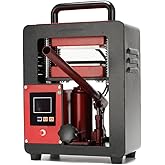 5 Ton Portable Hydraulic Heat Press Machine, 2.3 x 4.7 Inch，red/Black | LCD Screen ，Dual Heating Plate
