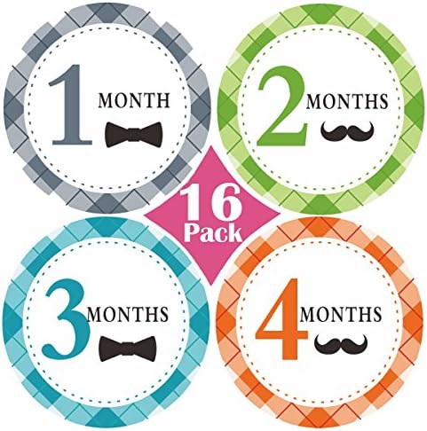 Baby Monthly Stickers Bow Tie First Year Baby Great Shower Gift Milestone Belly stickers for Boys Girls