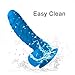 LZYAA Realistic Dildo, Liquid Silicone Material No Any Smell Adult Sex Toys Penis, Strong Suction Cup for Hand-Free 2 Balls G-Spot Vaginal Discreet Package(Blue)