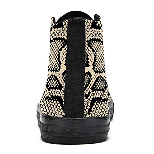 51 bJMQLEL LORVIES - Zapatillas deportivas de tela para hombre, diseño de textura de serpiente, color negro LORVIES - Zapatillas deportivas de tela para hombre, diseño de textura de serpiente, color negro - Imagen 5