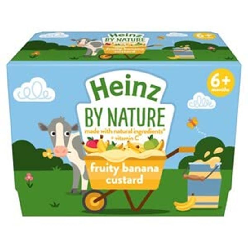 Heinz By Nature Fruity Banana Custard Pot, 4 x 100g