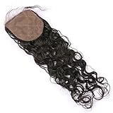 FDshine Water Wave Silk Closure 4x4 Free Part Brazilian Silk Base Closure with Baby Hair Invisible Knots (14