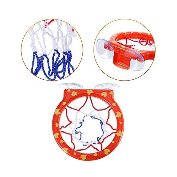 Addmos Bath Toy Fun Basketball Hoop & Balls Set for 1 2 3 4 5 Years Old Boys Girls Kids & Toddler Bath Toys Christmas New Year Gifts Set 3 Balls Included