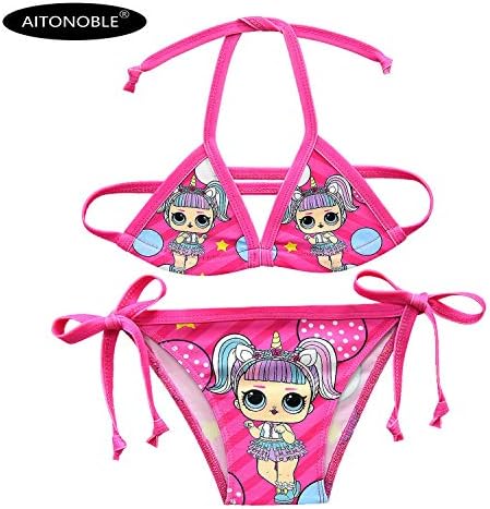 AITONOBLE LOL Swimwear Surprise Doll Cosplay Costume 2 Pieces Grils Bikini Kids Summer Beachwear
