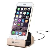iPhone Charger Dock,BAVIER iPhone Desk Charger,Charge and Sync Stand for iPhone 7 iPhone 6 iPhone 6s plus,iPhone Charger Station,Charge cradle,desktop iphone charger (gold)